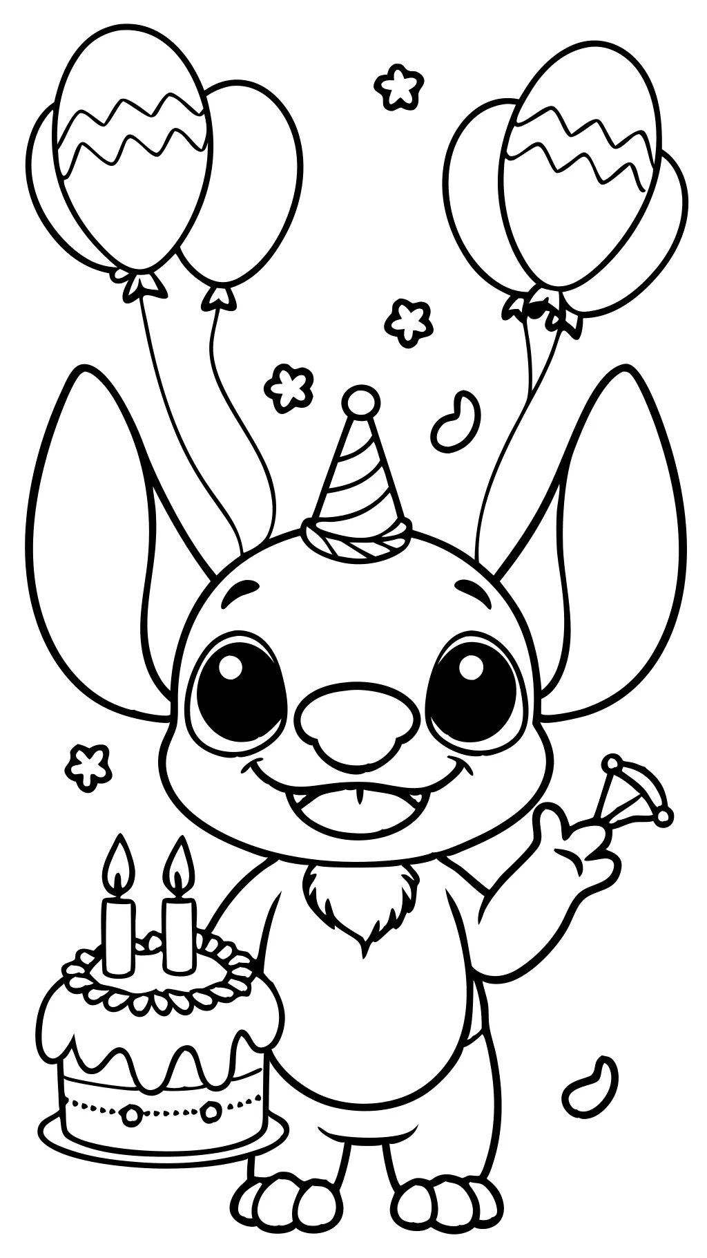 stitch birthday coloring pages